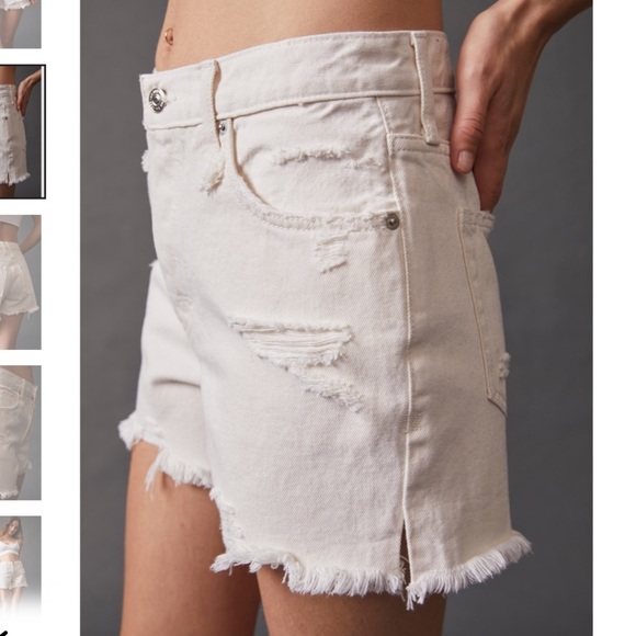 Free People - We The Free- Makai Cut Off White High Waisted Cotton Denim… - Picture 5 of 12